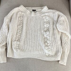 Express Cream Cable Knit Sweater